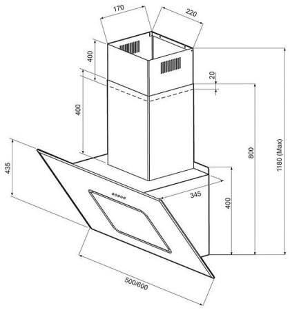 Вытяжка KRONA Kirsa PB 600 WH
