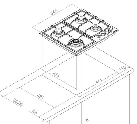 Варочная поверхность MONSHER MHG 62 X