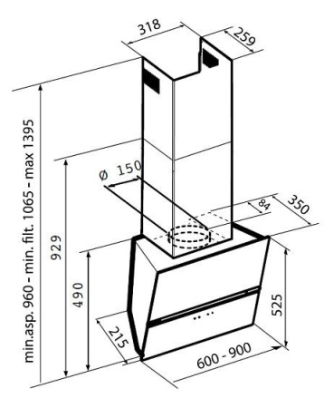 Вытяжка KORTING khc 69080 gw