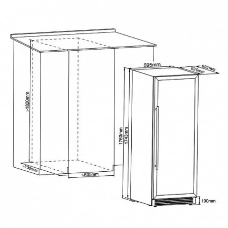 Винный шкаф CELLAR PRIVATE CP165-2T