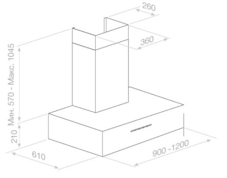 Вытяжка PANDO P-1001/120 INOX V.1050 ECO SEC