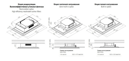 Вытяжка PANDO E-245/100 CRISTAL BLANCO V.1130 ECO SEC PLUS