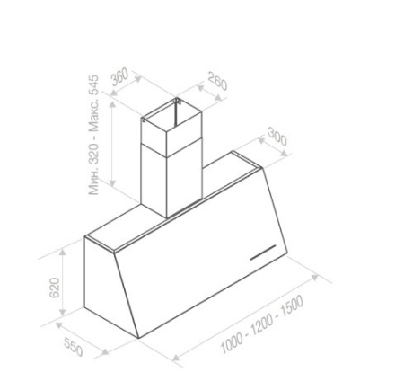 Вытяжка PANDO P-2000/100 INOX V.1250 ECO SEC