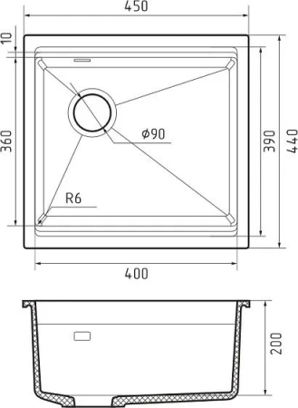 Кухонная мойка RIVELATO LINO 454-L brina