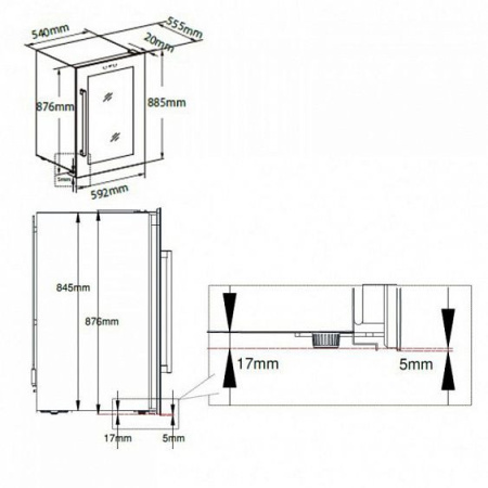 Винный шкаф DUNAVOX  built-in dx-41.130bsk