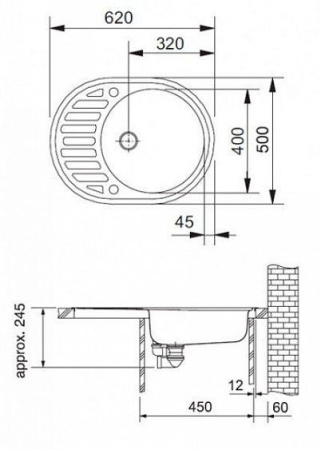 Кухонная мойка FRANKE rog 611 c  серый
