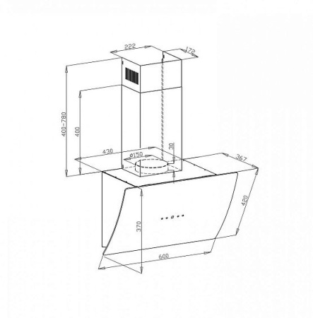 Вытяжка LEX Plaza 600 Black