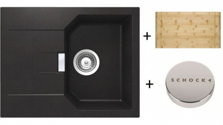 Мойка SCHOCK 700576  manhattan 40 d cristalite корз.клапан 640x510 неро