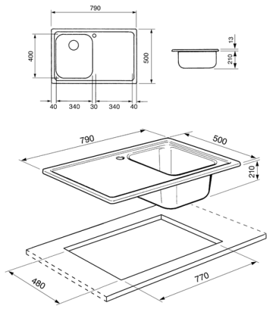Кухонная мойка SMEG sp791sn