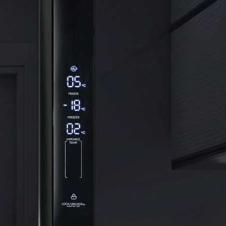 Холодильник GINZZU NFK-610 Black glass — фото