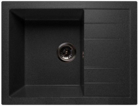Мойка GRANFEST QUADRO GF-Q-650L чаша с крылом 650*500мм черный