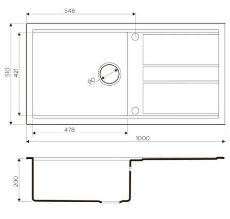 Кухонная мойка OMOIKIRI Kitagawa 100-GR 4993788 Leningrad grey
