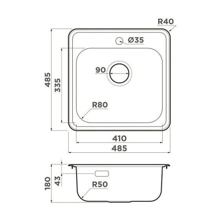 Кухонная мойка OMOIKIRI Notoro 48-IN (4997436)
