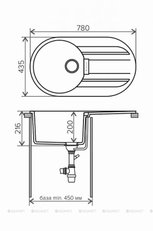 Кухонная мойка TOLERO TL-780-911 черный