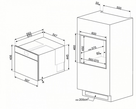 Шкаф скоростного охлаждения и шоковой заморозки SMEG SAB4604NR