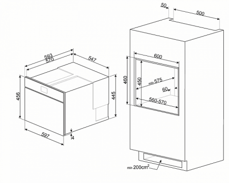 Шкаф скоростного охлаждения и шоковой заморозки SMEG SAB4604NX