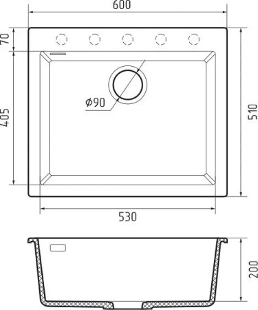 Кухонная мойка RIVELATO ZENO 6051 Nero profondo