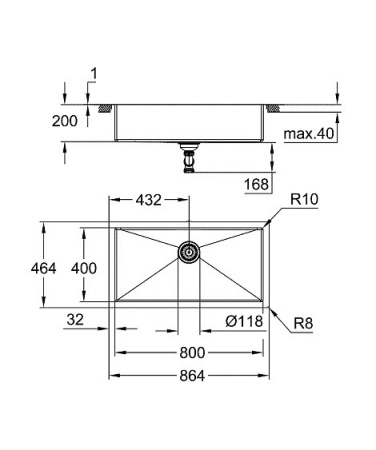 Кухонная мойка GROHE K700 нержавеющая сталь 31580SD1
