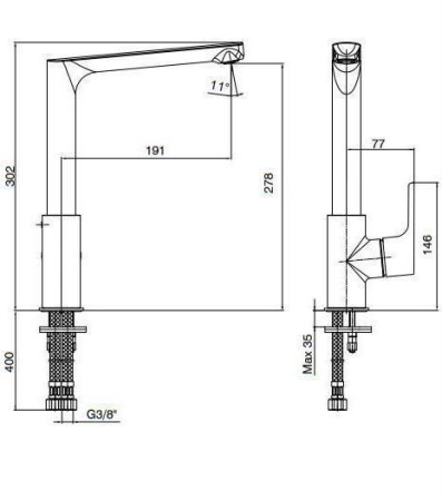 Смеситель E.C.A. Luna 102118043EX
