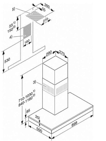 Каминная вытяжка MIELE DA 6698 W HVBR