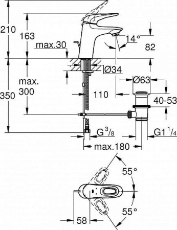 Смеситель GROHE Eurostyle New 33558LS3