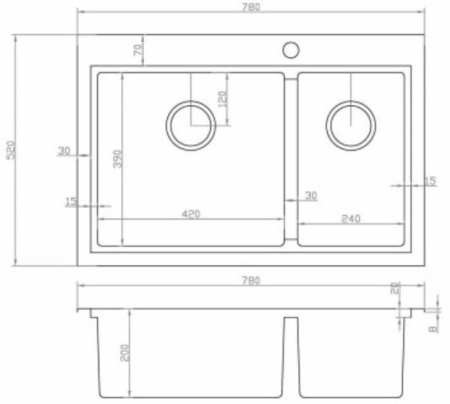 Кухонная мойка ZORG ZM R-5278-L