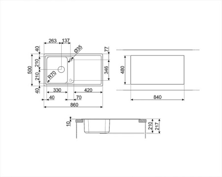 Кухонная мойка SMEG LZ861A2