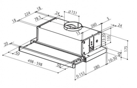 Вытяжка FABER 110.0285.519  FLEXA M6/40 BK A60, м/кассета