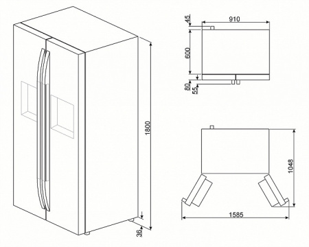 Холодильник SMEG sbs63ned