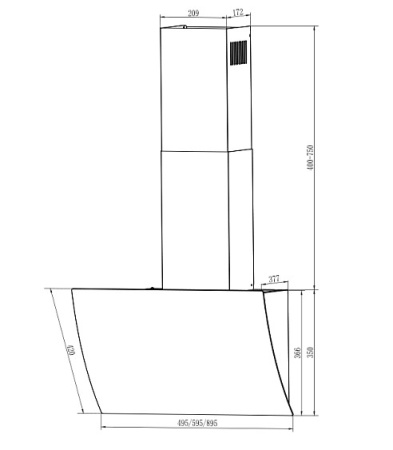 Вытяжка ELIKOR Wave BK 60