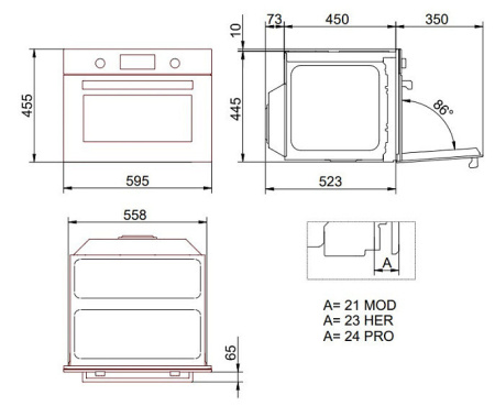 Духовой шкаф BERTAZZONI FMOD4077MTB1