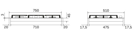 Варочная поверхность ILVE HCL75SCK/SS
