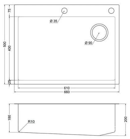 Кухонная мойка EMAR EMB-660(TOP) PVD Matt Gold