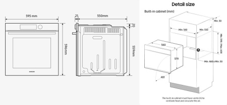 Духовой шкаф SAMSUNG NV7B41201AK/WT