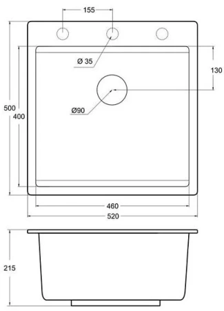 Кухонная мойка EMAR EMQ-1520.Q антрацит