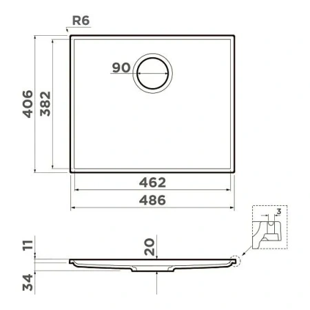 Кухонная мойка OMOIKIRI KITEN 48 INT WH (4997477)