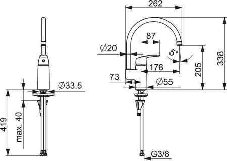 Смеситель ORAS Safira 1038F хром