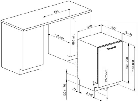 Посудомоечная машина SMEG sta4845