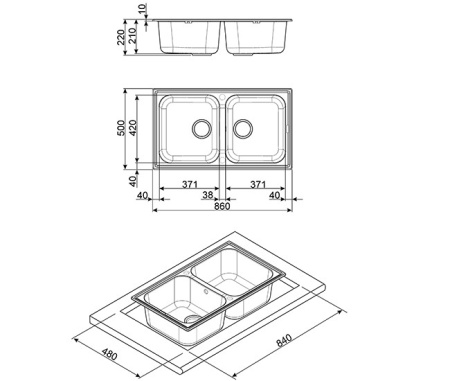 Кухонная мойка SMEG LZ862A2