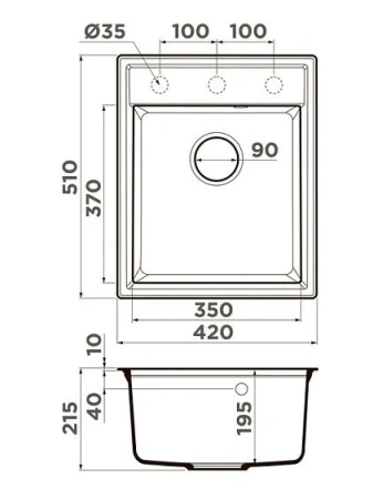 Кухонная мойка OMOIKIRI Daisen 42-ES (4997488)