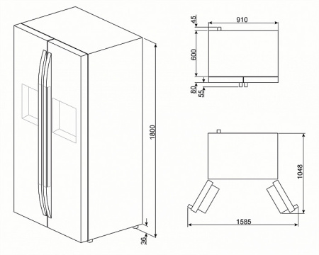 Холодильник SMEG sbs63ned
