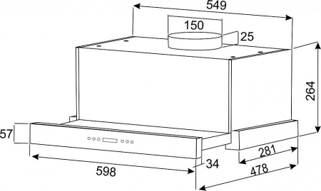 Встраиваемая вытяжка DACH Adonis 60 white
