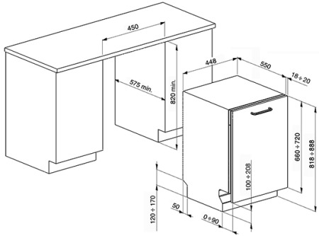 Встраиваемая посудомоечная машина WHIRLPOOL adg 6500