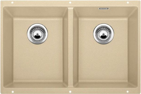 Кухонная мойка BLANCO SUBLINE 350/350-U SILGRANIT отводная арматура InFino® шампань гранит 523580