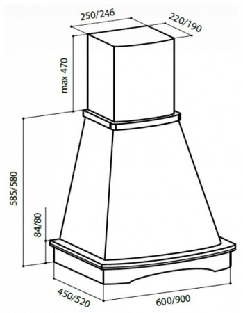 Вытяжка LEX ASTORIA 600 WHITE