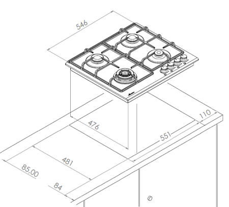 Варочная поверхность MONSHER MHG 62 WG