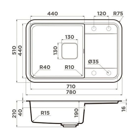 Кухонная мойка OMOIKIRI Tasogare 78-CA карамель (4993747)