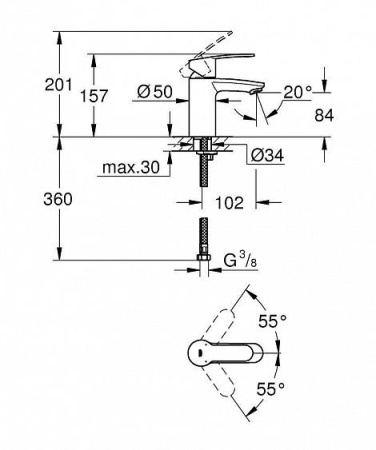 Смеситель GROHE Eurostyle Cosmopolitan 3246820E