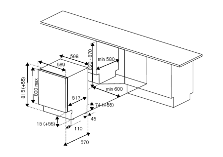 Посудомоечная машина BERTAZZONI DW60BITS