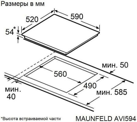 Варочная поверхность MAUNFELD AVI594BK